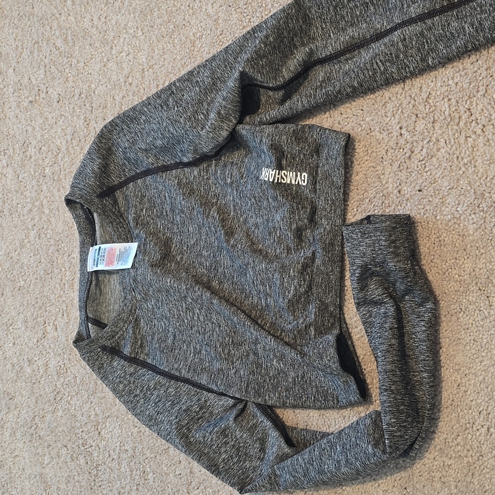 Gymshark Adapt Marl Seamless Long Sleeve Crop Top black Size M NWOT